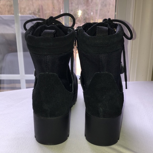 NWOT! Steve Madden Nayra Black Suede/ fabric Chunky combat boot - Picture 6 of 10